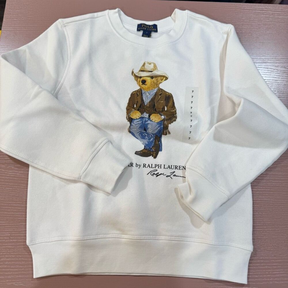NEW Polo Bear by Ralph Lauren Cowboy Bear Sweatshirt Boys 7